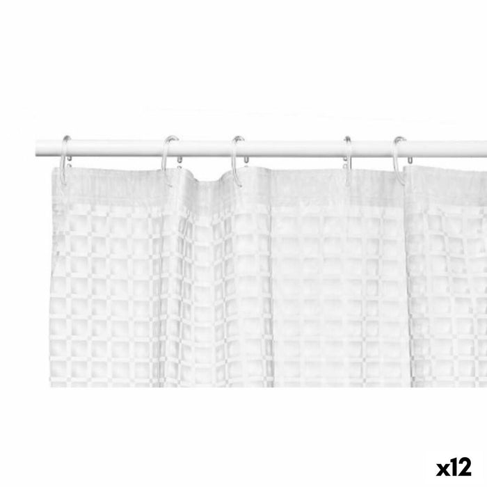 Perdea de duș Cadre Transparent Polietilenă EVA 180 x 180 cm (12 Unități)