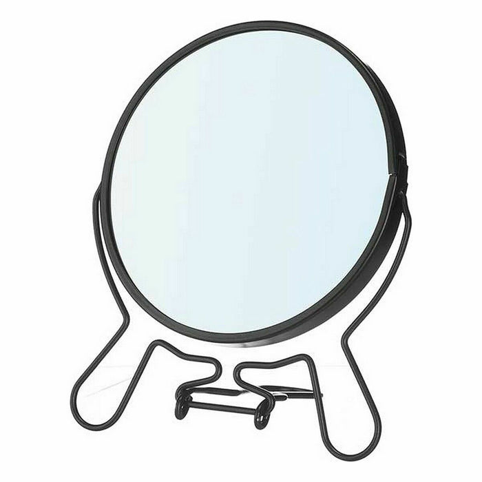 Oglindă cu Efect de Mărire Negru Fier 13 x 15,3 x 1,5 cm (12 Unități)