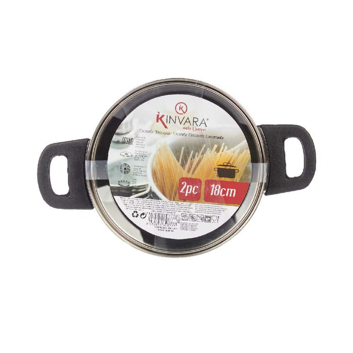 Caserolă Cu Capac de Sticlă Argintiu Oțel inoxidabil 1,8 L 28 x 9 x 18 cm (6 Unități)