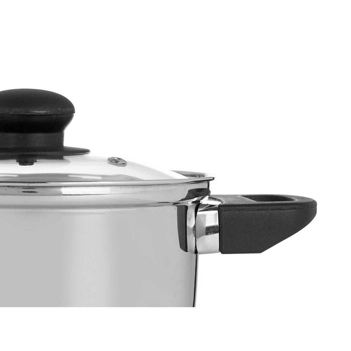 Caserolă Cu Capac de Sticlă Argintiu Oțel inoxidabil 1,8 L 28 x 9 x 18 cm (6 Unități)