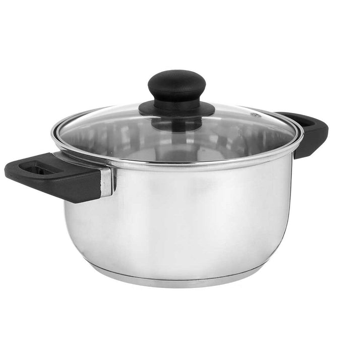 Caserolă Cu Capac de Sticlă Argintiu Oțel inoxidabil 2,5 L 31 x 10,5 x 20 cm (6 Unități)
