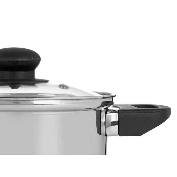 Caserolă Cu Capac de Sticlă Argintiu Oțel inoxidabil 2,5 L 31 x 10,5 x 20 cm (6 Unități)