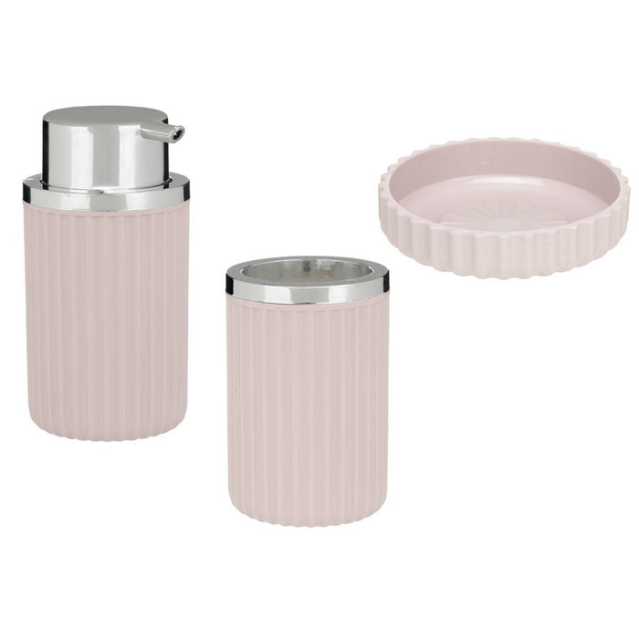 Set de Baie Roz Plastic (12 Unități)