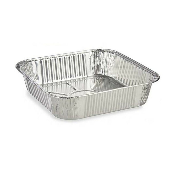 Set de vase de bucătărie De unică folosință Pătrat Aluminiu 20,5 x 6,5 x 20,5 cm (12 Unități)