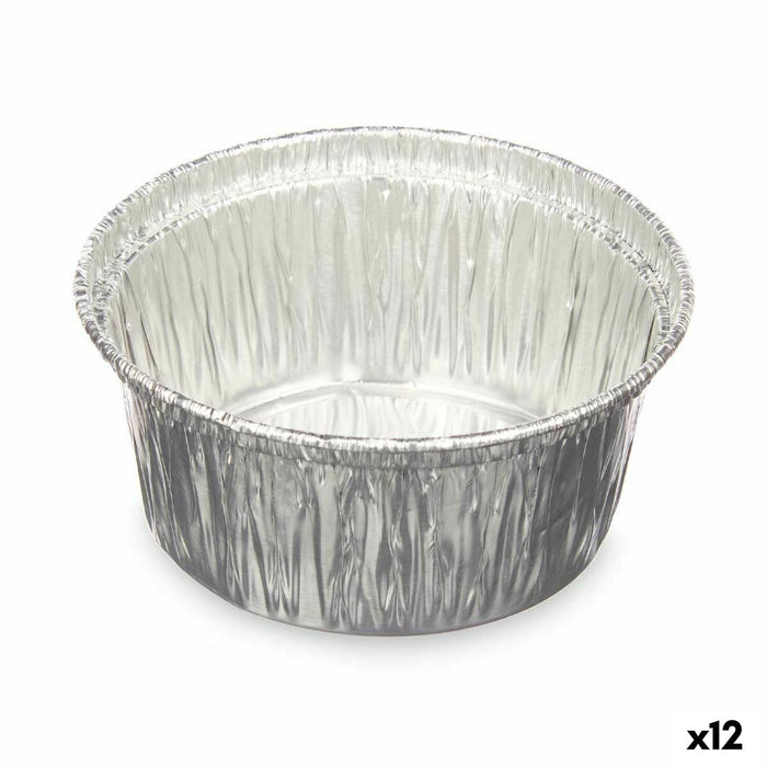 Set de vase de bucătărie De unică folosință Rotund Aluminiu 8,5 x 8 x 8,5 cm (12 Unități)