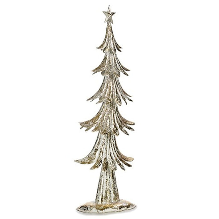 Figură Decorativă Pom de Crăciun Alb Metal 12 x 50 x 18 cm (6 Unități)