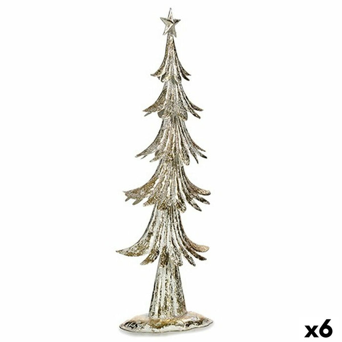 Figură Decorativă Pom de Crăciun Alb Metal 12 x 50 x 18 cm (6 Unități)