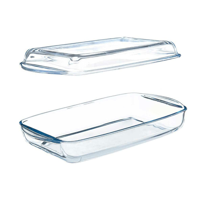 Tavă cu capac Borcam Transparent Sticlă borosilicată 1,9 L (4 Unități)