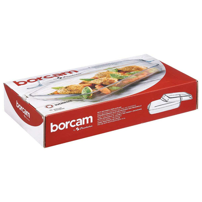 Tavă cu capac Borcam Transparent Sticlă borosilicată 1,9 L (4 Unități)
