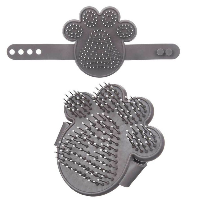 Perie Animale de Companie 11 x 3 x 10,5 cm Gri Metal Silicon (24 Unități)