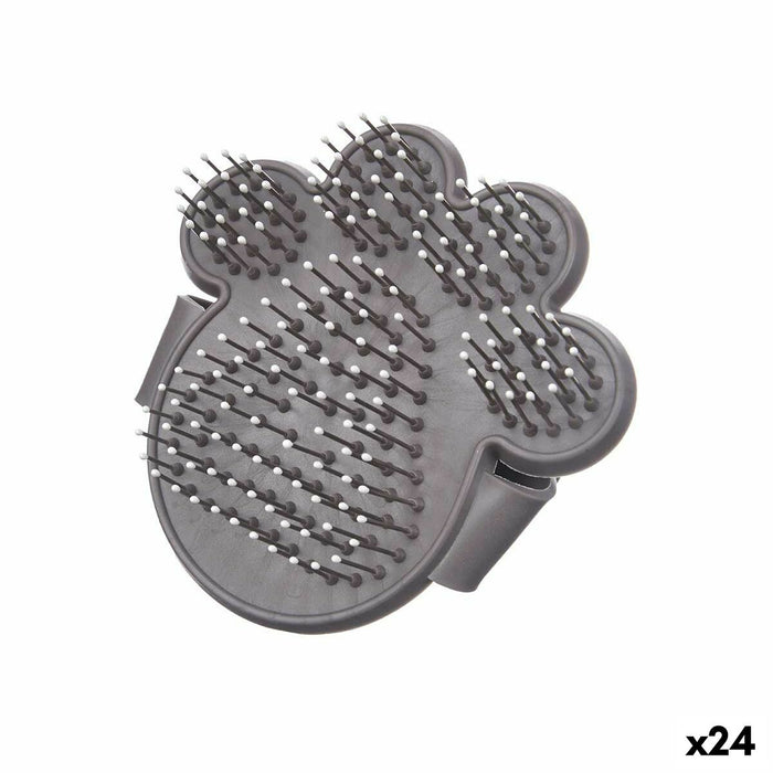 Perie Animale de Companie 11 x 3 x 10,5 cm Gri Metal Silicon (24 Unități)