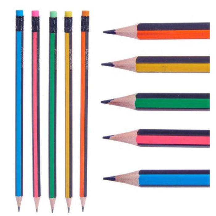 Set de Creioane Dungi Multicolor Lemn (12 Unități)