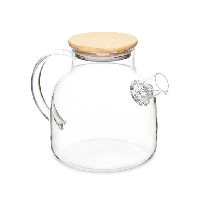 Cană cu filtru pentru infuzii Transparent Bambus Sticlă borosilicată 1,2 L (6 Unități)