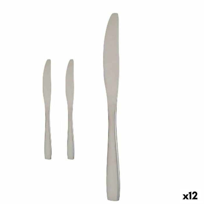 Set de Cuțite 55,5 x 2 x 0,5 cm Argintiu Oțel inoxidabil (12 Unități)