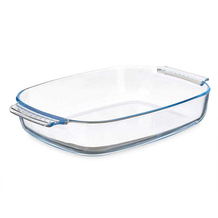 Platou pentru Servire Cu mânere Transparent Sticlă borosilicată 2 L 30,2 x 6 x 19,6 cm (12 Unități)