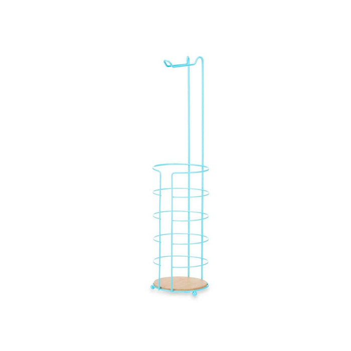 Suport pentru Role de Hârtie Igienică Albastru Metal Bambus 16,5 x 63,5 x 16,5 cm (4 Unități)