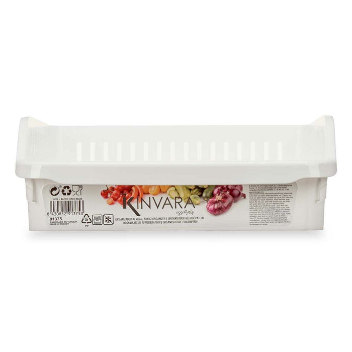Organizator frigider Alb Plastic 26 x 9,3 x 30,5 cm (24 Unități)