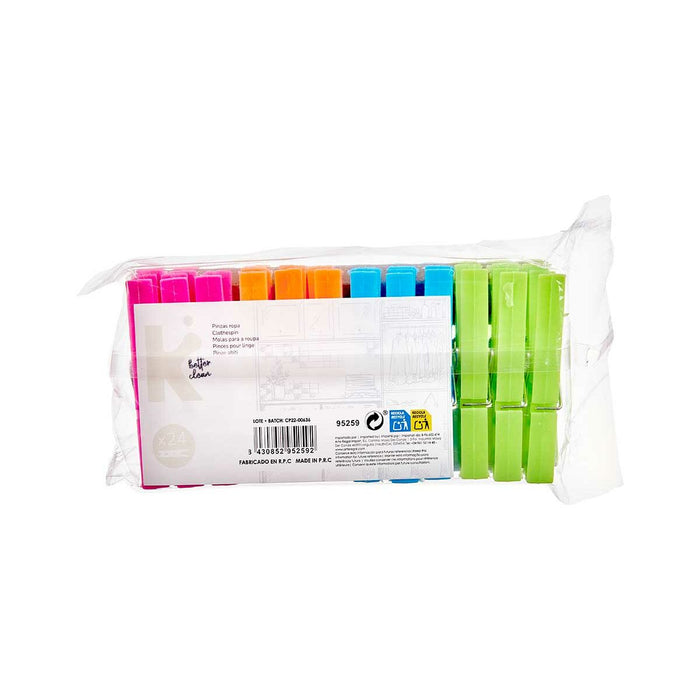 Clești pentru haine Multicolor Plastic 24 Piese Set (24 Unități)