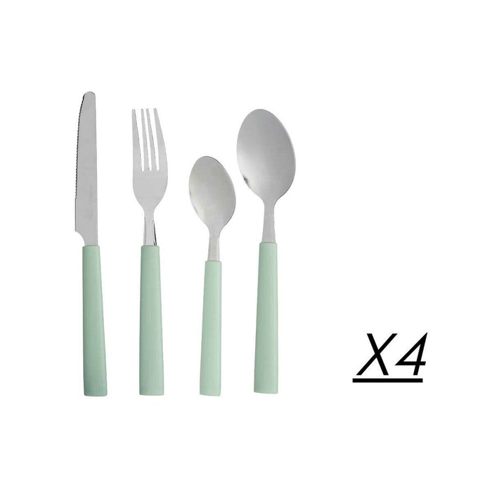 Set de Tacâmuri Verde Argintiu Oțel inoxidabil Plastic (6 Unități)