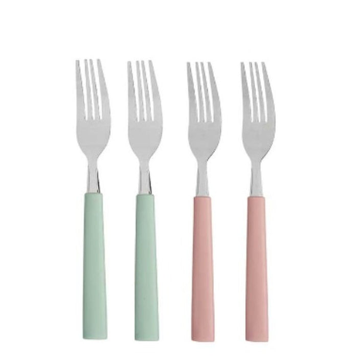 Set de Furculițe Verde Roz Argintiu Oțel inoxidabil Plastic 18,7 cm (12 Unități)