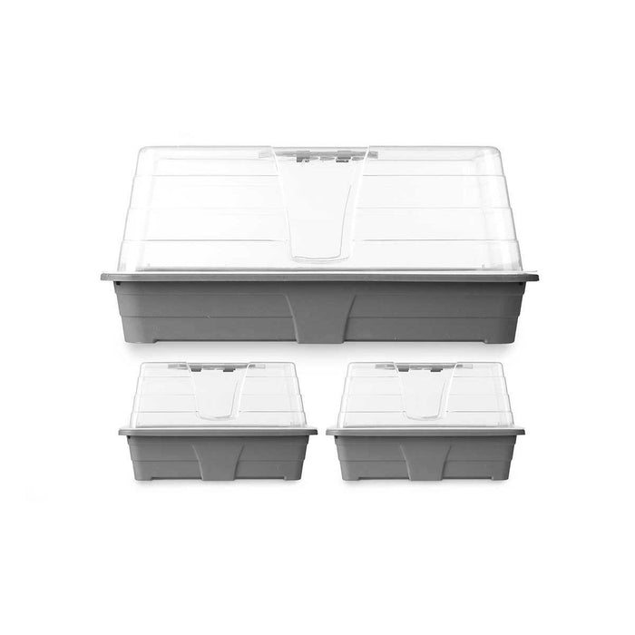 Greenhouse Set Gri Transparent Plastic (8 Unități)