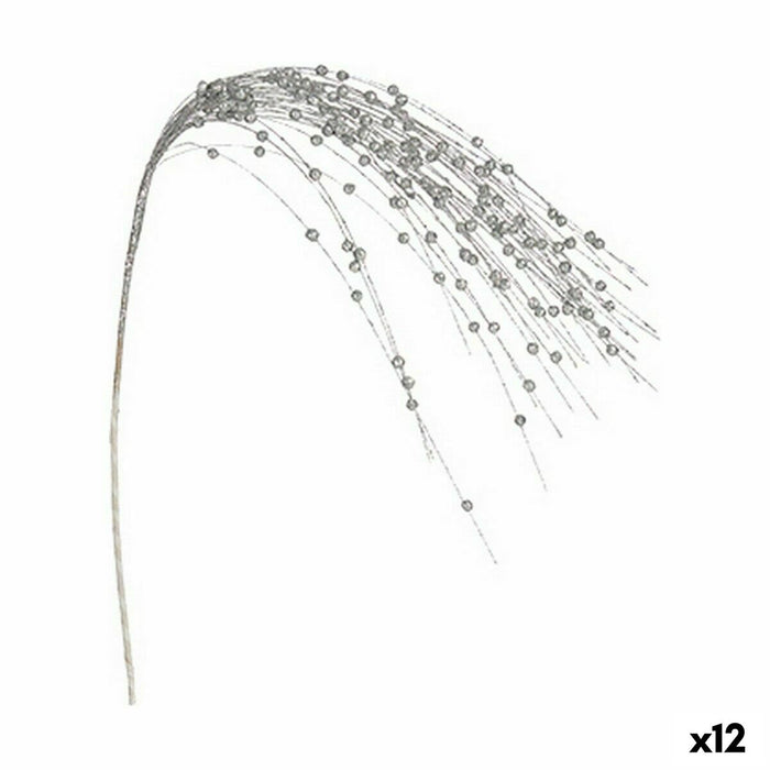 Ramură Crăciun Mingi 90 cm Argintiu Metal (12 Unități)