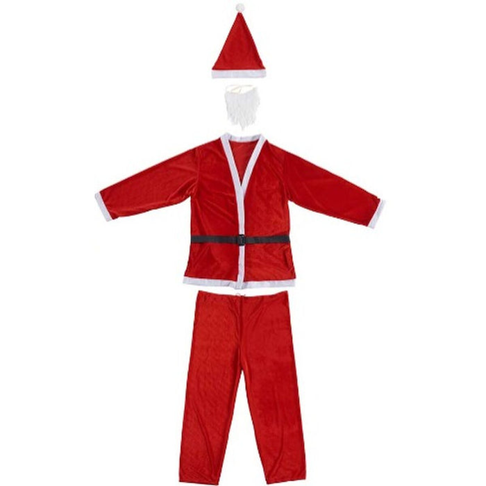 Costum Deghizare pentru Adulți Moș Crăciun Mărime unică Alb Roșu (4 Unități)