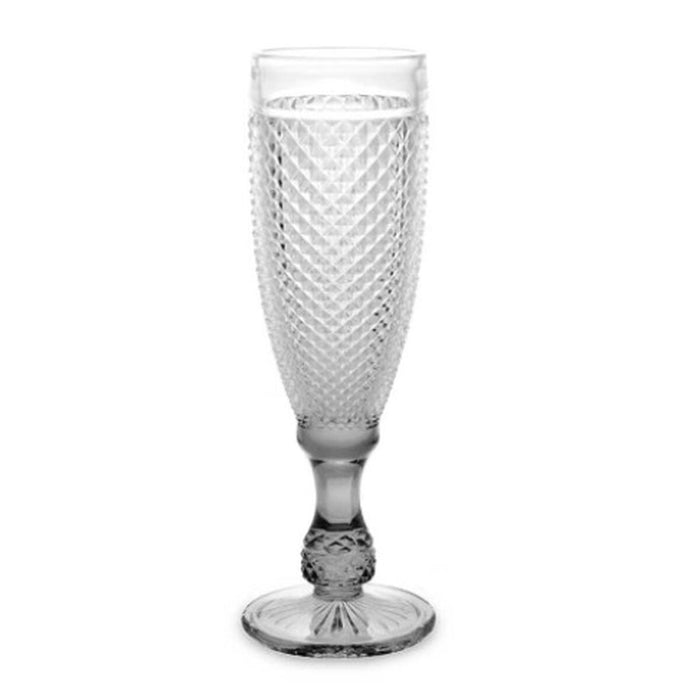 Pahar de șampanie Diamant Transparent Antracit Sticlă 185 ml (6 Unități)