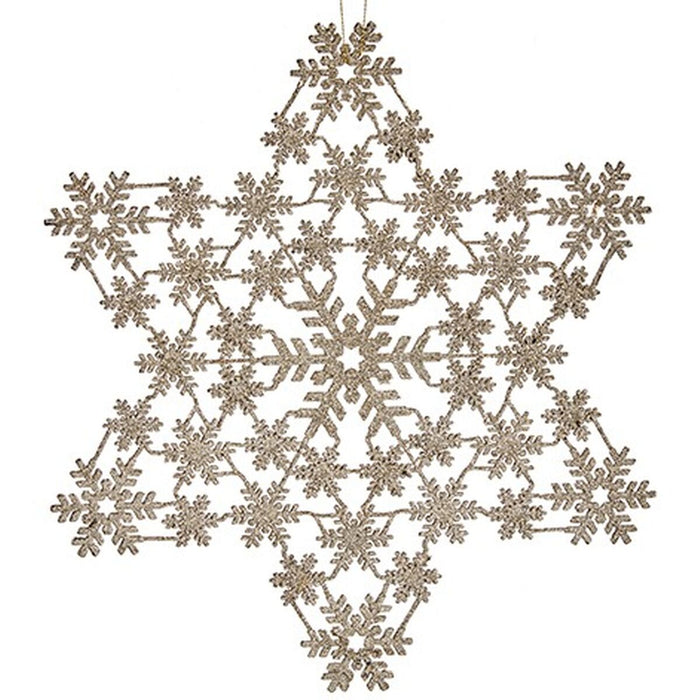 Ornament de Crăciun Stea champagne 31,5 x 32 x 0,1 cm (24 Unități)