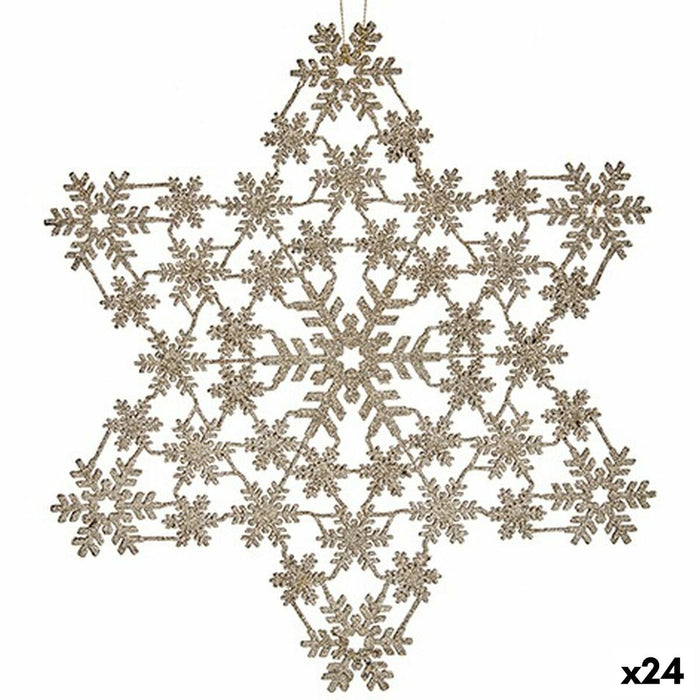 Ornament de Crăciun Stea champagne 31,5 x 32 x 0,1 cm (24 Unități)