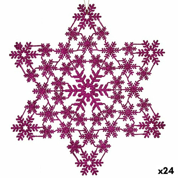 Ornament de Crăciun Stea Fucsia 29 x 0,1 x 32 cm (24 Unități)