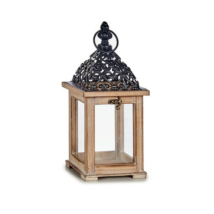 Lucerna Negru Natural Lemn 13 x 29 x 13 cm Grilă (6 Unități)
