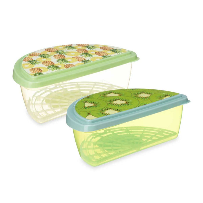 Cutie pentru Prânz Fructe Ananas Kiwi Plastic 23 x 8 x 13 cm (24 Unități)