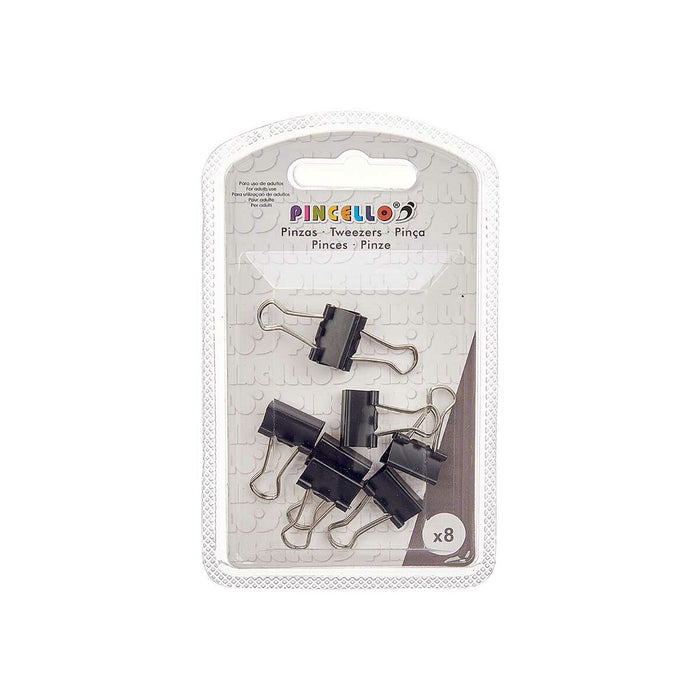 Cârlige Clips Mic Negru Metal (24 Unități)
