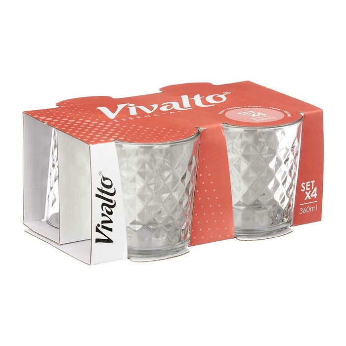 Set de pahare Diamant Transparent Sticlă 360 ml (6 Unități)