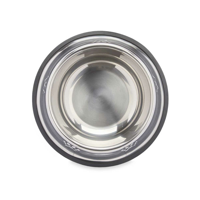 Dispozitiv de hrănire pentru câini Argintiu Gri Gumă Metal 26 x 7 x 26 cm (12 Unități)