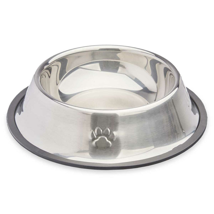 Dispozitiv de hrănire pentru câini Argintiu Gri Gumă Metal 22 x 6 x 22 cm (12 Unități)