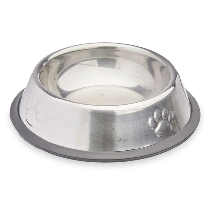 Dispozitiv de hrănire pentru câini Argintiu Gri Gumă Metal 15 x 4 x 15 cm (24 Unități)