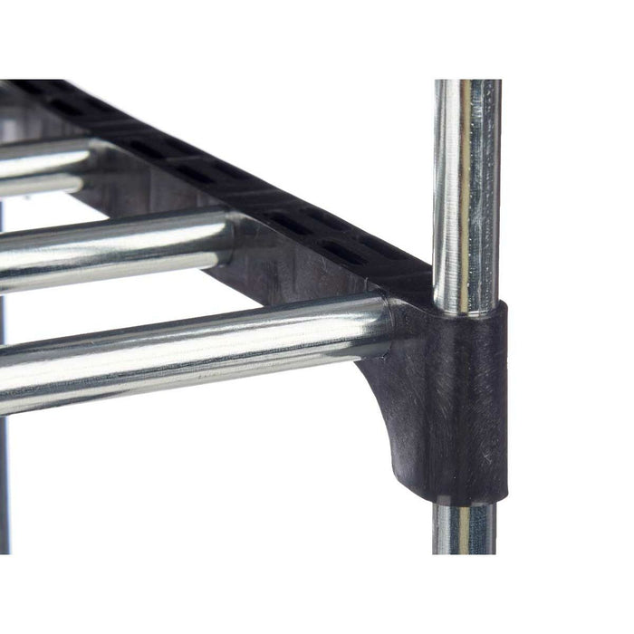 Pantofar 4 Rafturi 76 x 26 x 58 cm Argintiu Negru Metal (6 Unități)