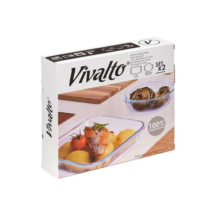 Set de Tăvi Transparent Sticlă borosilicată 800 ml 1,8 L (6 Unități)