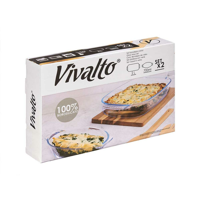 Set de Tăvi Transparent Sticlă borosilicată 700 ml 2 L (6 Unități)