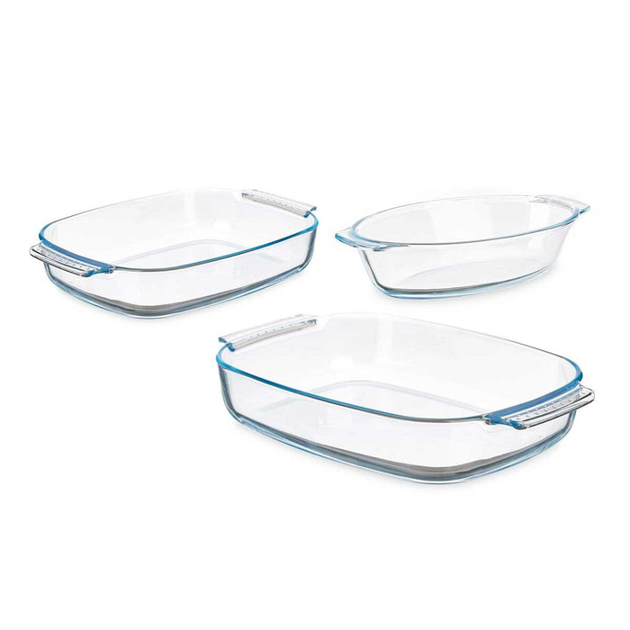 Set de Tăvi Transparent Sticlă borosilicată 700 ml 2 L 3,8 L (4 Unități)