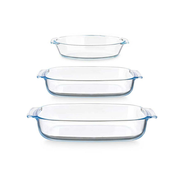 Set de Tăvi Transparent Sticlă borosilicată 700 ml 2 L 3,8 L (4 Unități)