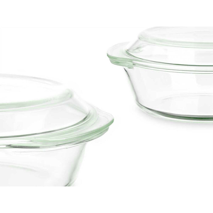 Caserolă Cu Capac Transparent Sticlă borosilicată 2 L (8 Unități)