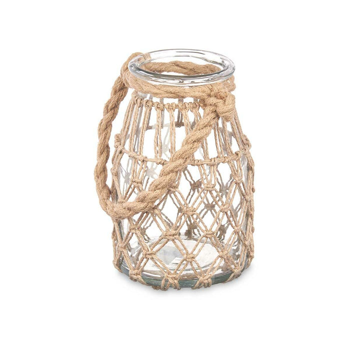 Suport de Lumânări Staniu Transparent Natural Sticlă Въже 14 x 21 cm (6 Unități)