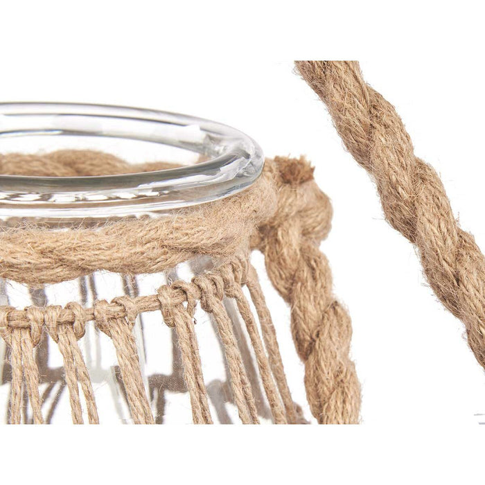 Suport de Lumânări Staniu Transparent Natural Sticlă Въже 14 x 21 cm (6 Unități)