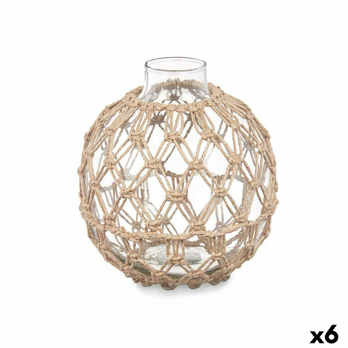 Sferă Decorativă Transparent Natural Sticlă Въже 18 x 20 cm (6 Unități)