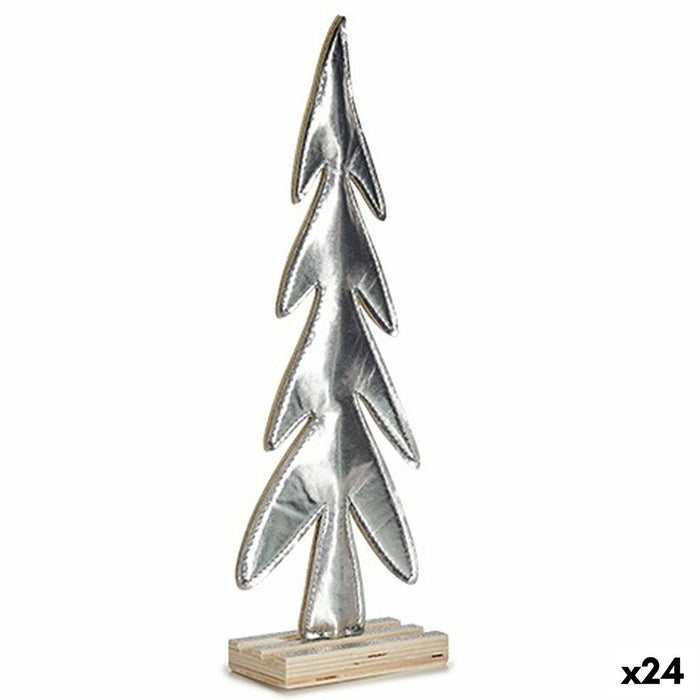 Figură Decorativă Pom de Crăciun Gri Lemn 5 x 32,5 x 11,5 cm (24 Unități)