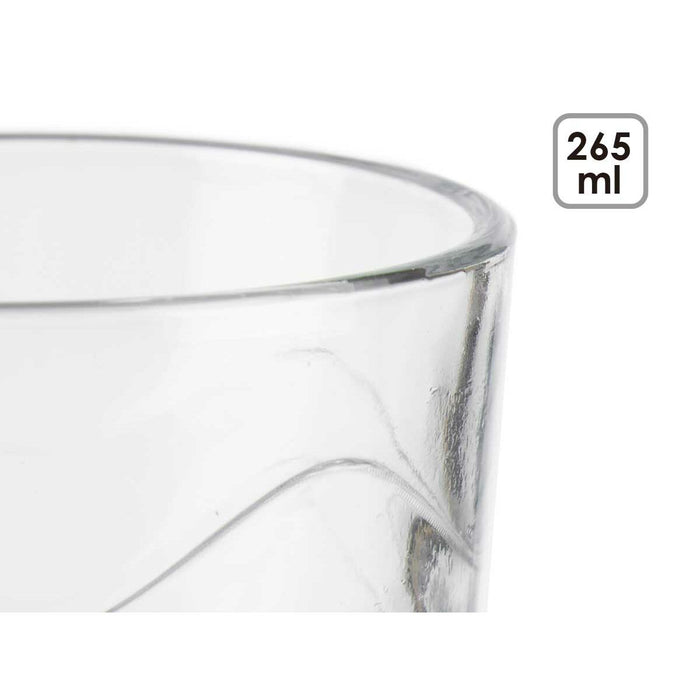 Set de pahare Unde Transparent Sticlă 265 ml (8 Unități)