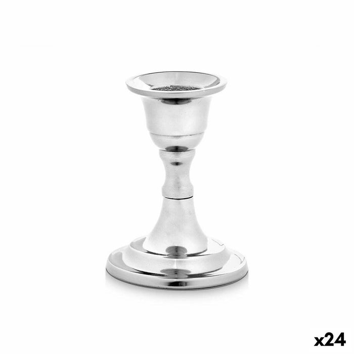 Candelabru Argintiu Aluminiu 4,5 x 9 x 6 cm (24 Unități)